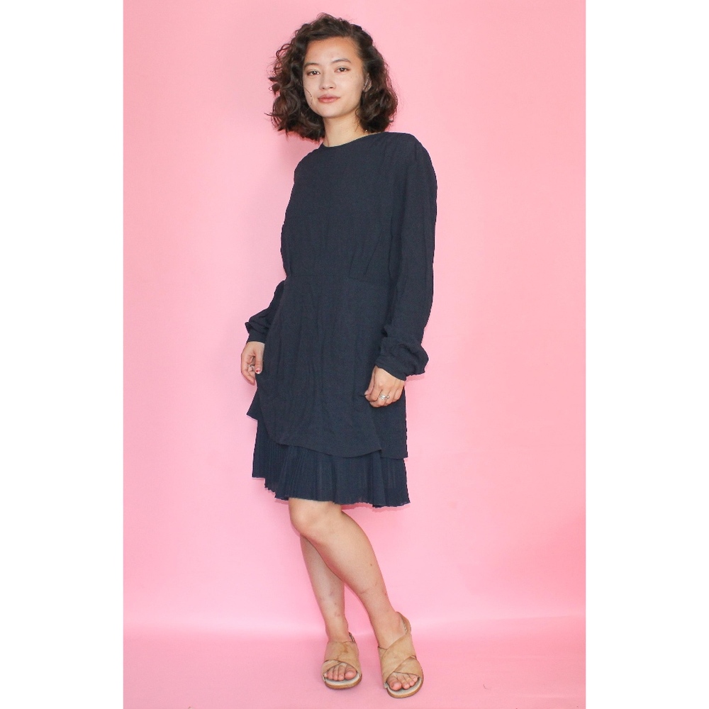 Michael Kors Navy Blue Dress with Pleats